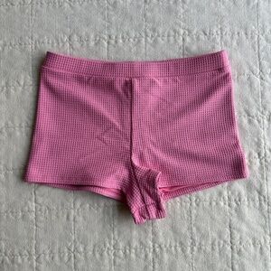 Dippin Daisy Farrah Elastic Waist Booty Short, Bubblegum Waffle, Size S